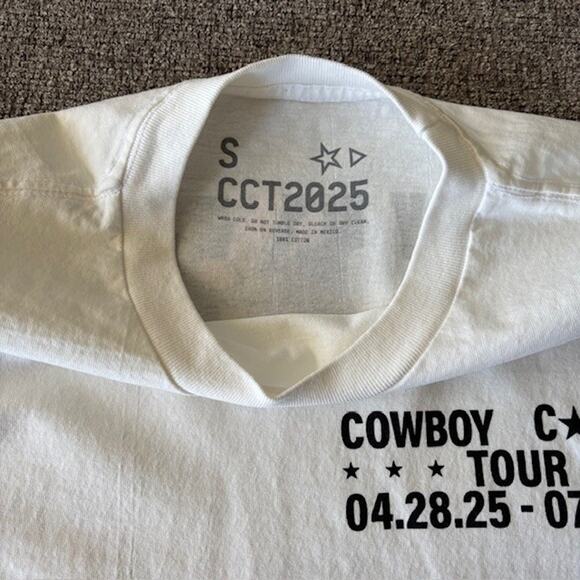 Official Sz. Small Beyonce Cowboy Carter Tour White Shirt w/Dates on Back S/S - Picture 8 of 8
